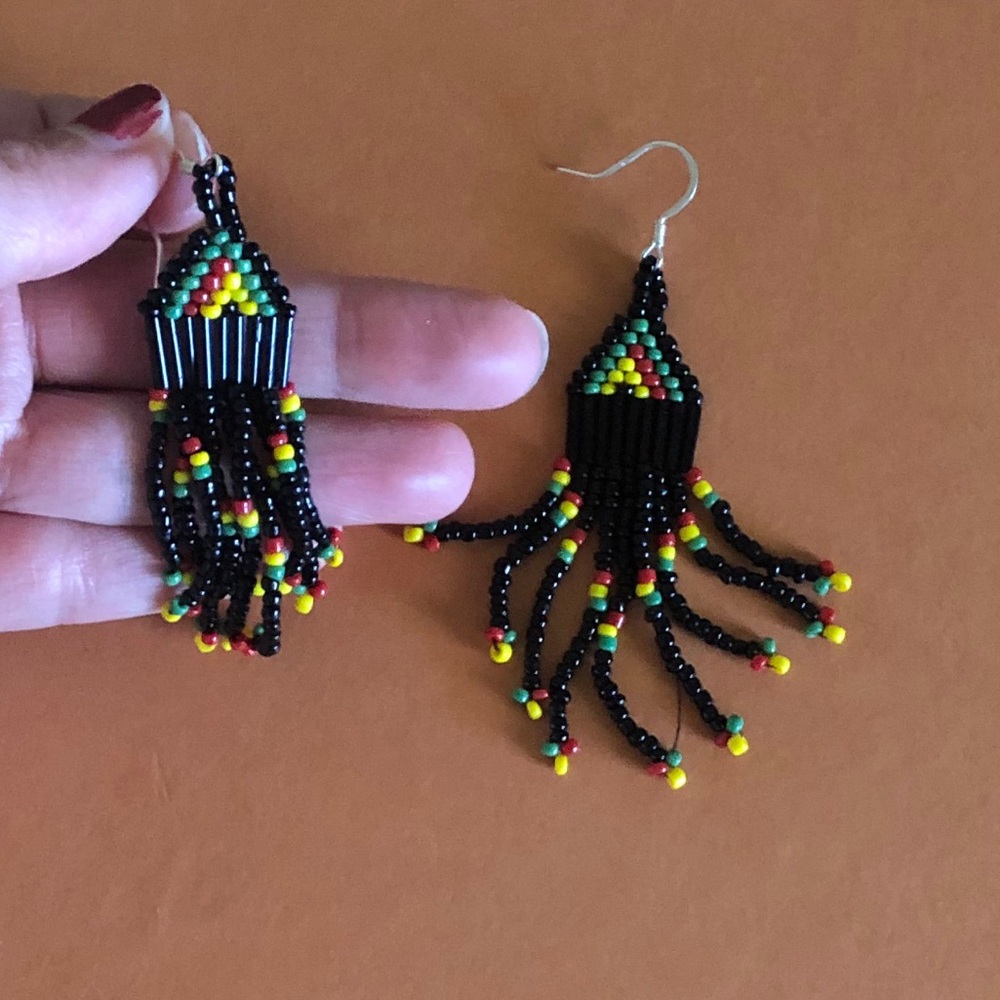 Handmade Beaded Dangle Earrings
